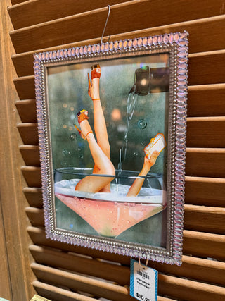 champagne framed art