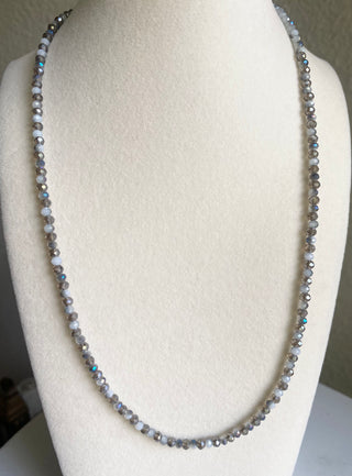Blue/gray beaded necklace