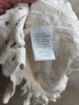 Cream Linen & Lace Blend Bouse Size S