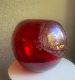 Large red decorative bowl