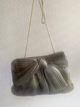 Gold bow purse/gold chain strap