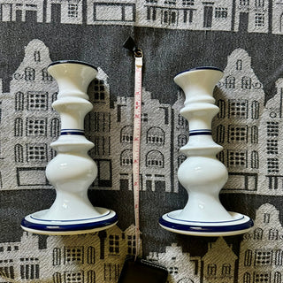 Dansk Blue & White Bistro Candlestick Set (2 pieces)