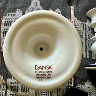 Dansk Blue & White Bistro Candlestick Set (2 pieces)