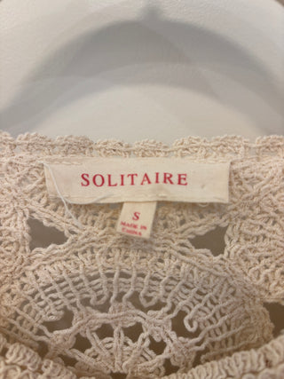 Boho Cream and Macrame Lace Top Size S