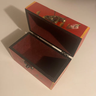 5.5"x4"x3" Painted Wood Box, Roses--SP