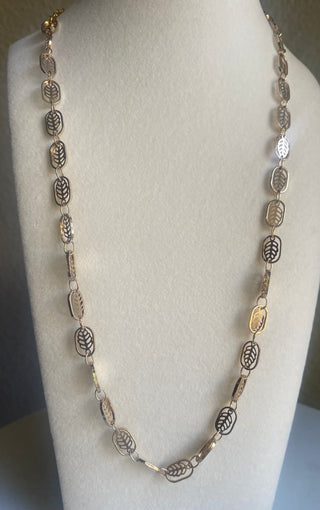 Gold leaf chain necklace