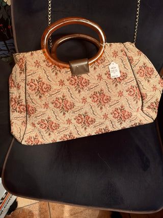 Vintage Large Tapestry roses bag