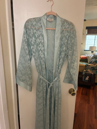 Jones New York Lace Robe — Sage/Mint Green