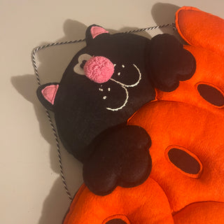 16" Felt Boo Cat Halloween Deco--SP