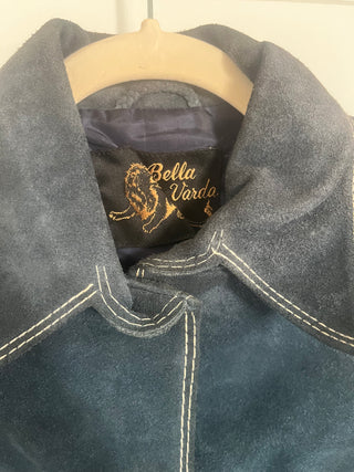 vtg blue suede vest