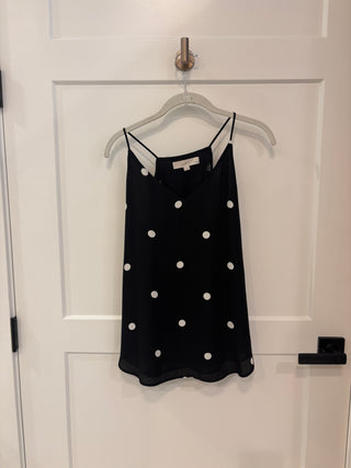 Black & White Polka Dot Spaghetti Strap Blouse Size M