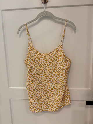 Mustard and Cream Spaghetti Strap Blouse Size S