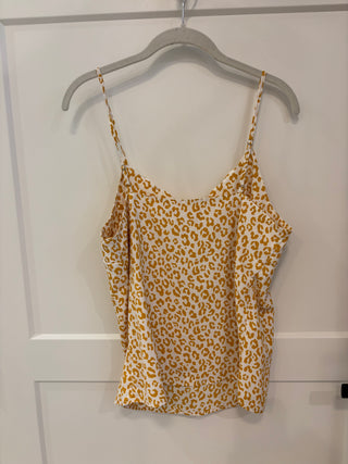 Mustard and Cream Spaghetti Strap Blouse Size S