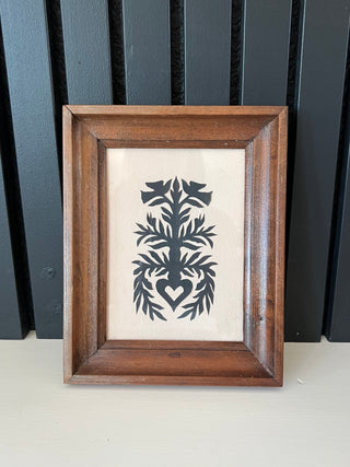 Vintage folk cut paper art