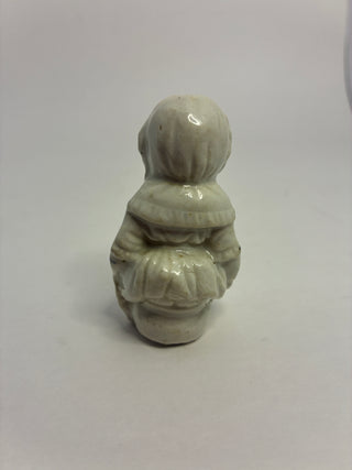 Antique Bisque/Porcelain Seated Girl Figurine — Made in Japan