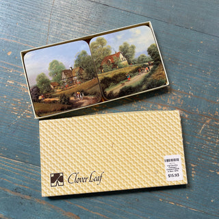 Vtg Country Cottages Coasters Set/6 in Box--SP