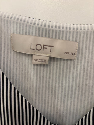 Black & White Stripe Spaghetti Sleeve Blouse-S