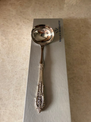 Rose Point Hollow Handle Gravy Ladle by WALLACE SILVER