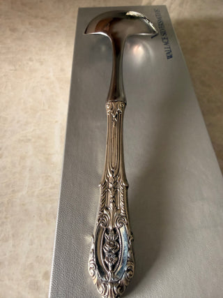 Rose Point Hollow Handle Gravy Ladle by WALLACE SILVER