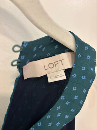Green Print Sleeveless Blouse