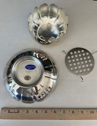 Vintage Reed and Barton silver plate lotus flowers frog