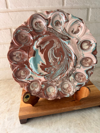Marbleized Ceramic Egg Dish