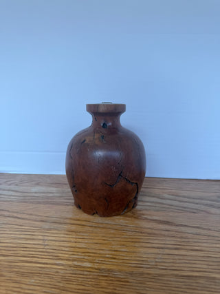 hand turned burl wood vase