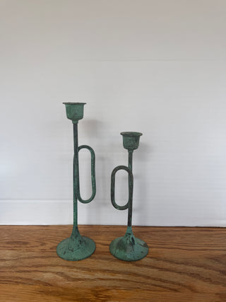 trumpet candle stick holder