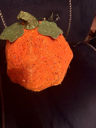 Halloween Orange Mesh Lighted Jack-O Lantern Pumpkin Spun Spaghetti String