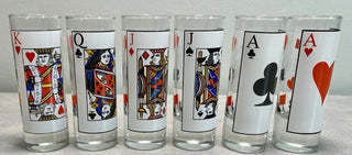 Vintage playing card shot glass each VV