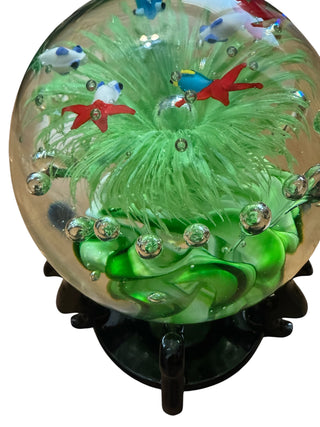 VTG Solid Art Glass Aquarium with Tropical Fish