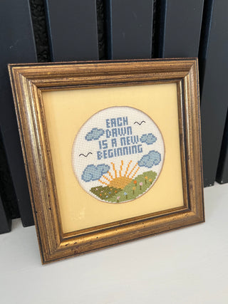 Handmade framed cross stitch