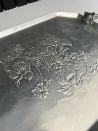 Vintage hammered aluminum tray
