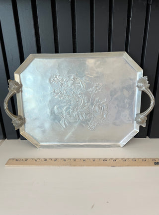 Vintage hammered aluminum tray
