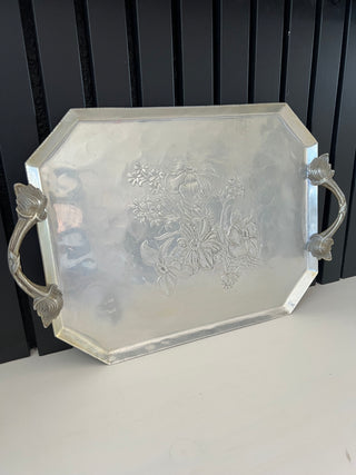 Vintage hammered aluminum tray