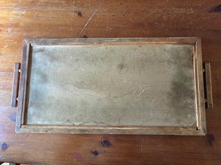 Vintage Bamboo Serving Tray – Dutch Windmill Scene