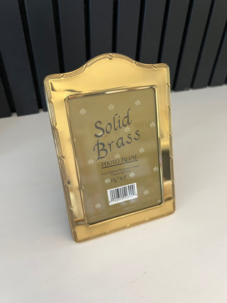 Vintage brass arched picture frame