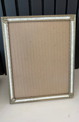 Ornate pearl and brass 8x10 frame