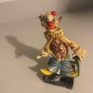5.5" Vtg Fontanini Clown Figure on Marble - SP