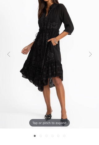 Johnny Was Black Embroidered Western Vipiana Dress XS NWT  VV