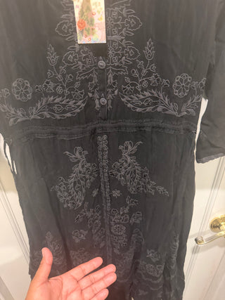 Johnny Was Black Embroidered Western Vipiana Dress XS NWT VV Bliss Marketplace Johnny Was Black Embroidered Western Vipiana Dress XS NWT VV Bliss Marketplace