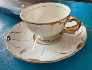 Small Japanese Demitasse Cup with gold trim