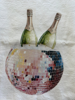 large disco bar towel with fringe