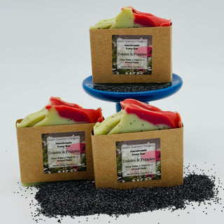 Mineral Water  + Olive Oil Soaps - Daisies & Poppies - FPO