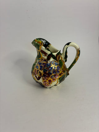 Hand-Painted Porcelain Pitcher – Grape & Gold