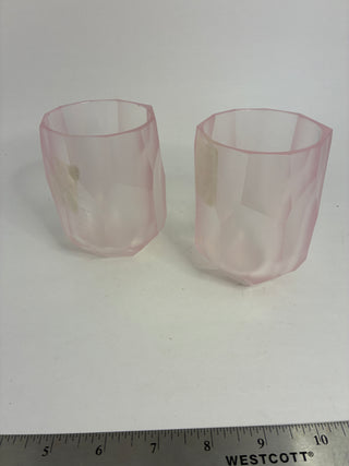 Rachel Zoe Faceted Pink Tumblers  – Set of 2