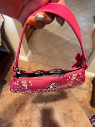 NWT Ed Hardy Hot Pink Panther Embroidered Shoulder Bag