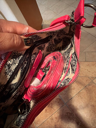 NWT Ed Hardy Hot Pink Panther Embroidered Shoulder Bag