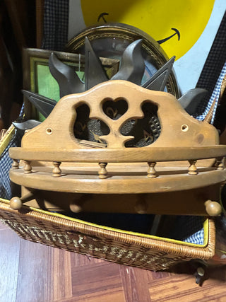 Wood Shelf with Heart/Dove Cutouts