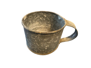 Antique Galvanized Zinc Grain Measure Scoop
